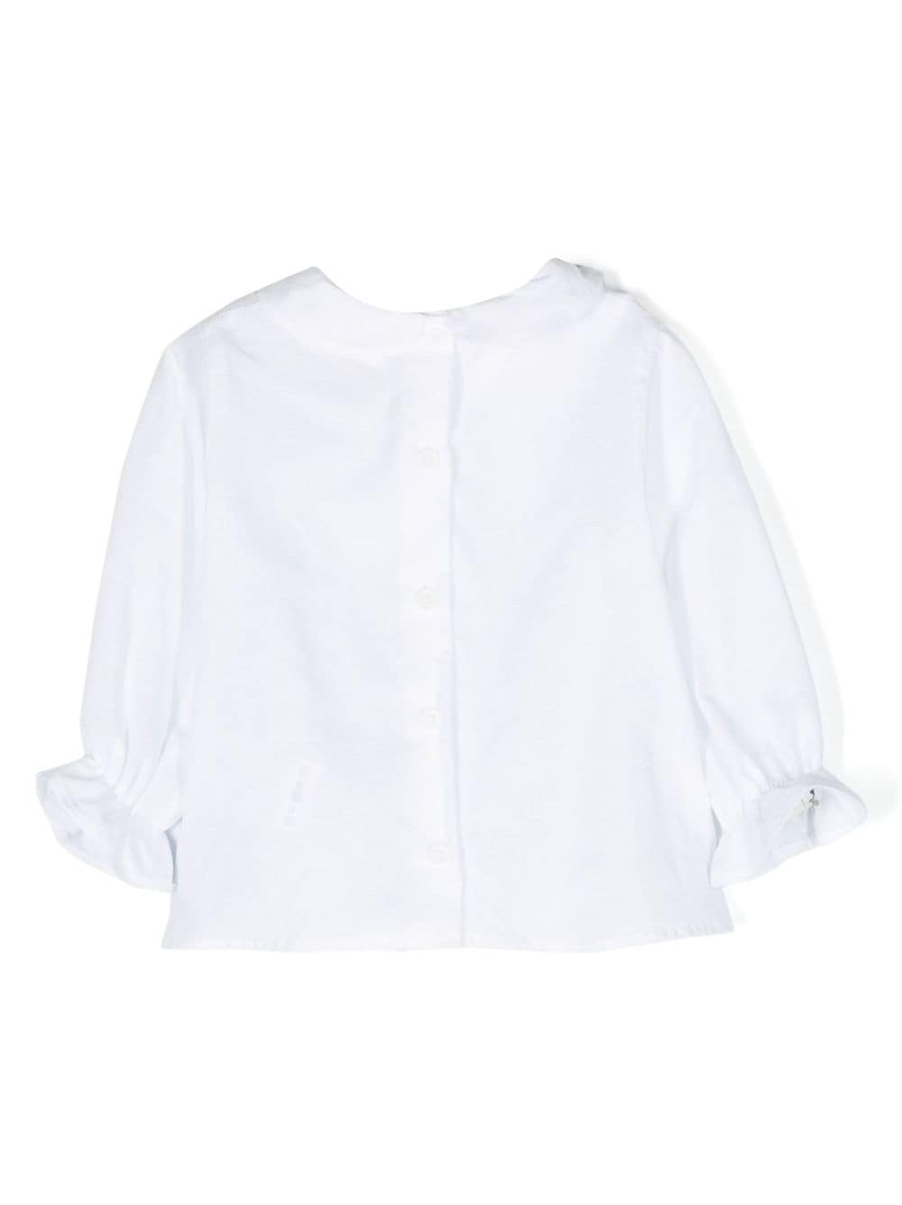 Shop Douuod Decorative-stitching Plain Blouse In White
