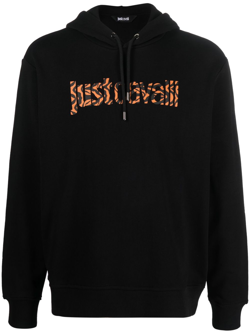 Just Cavalli Logo-print Cotton Hoodie In Black