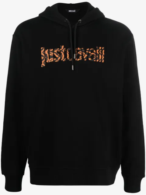 Just Cavalli logo-print cotton hoodie
