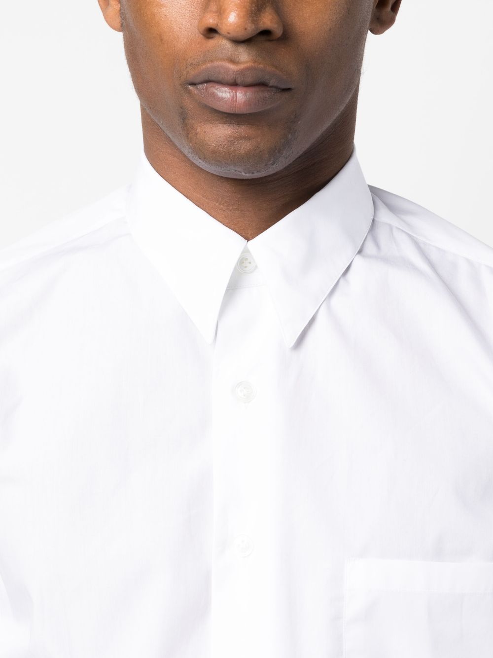 Shop Lardini Button-up Cotton Shirt In Weiss