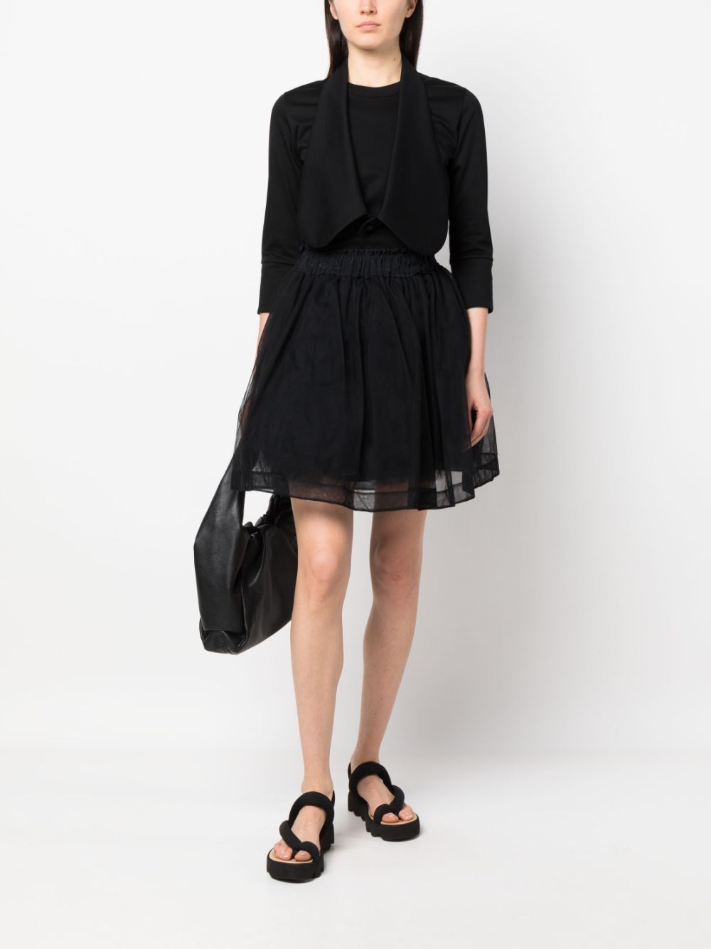 Noir Kei Ninomiya Blouse met oversized bies - Zwart