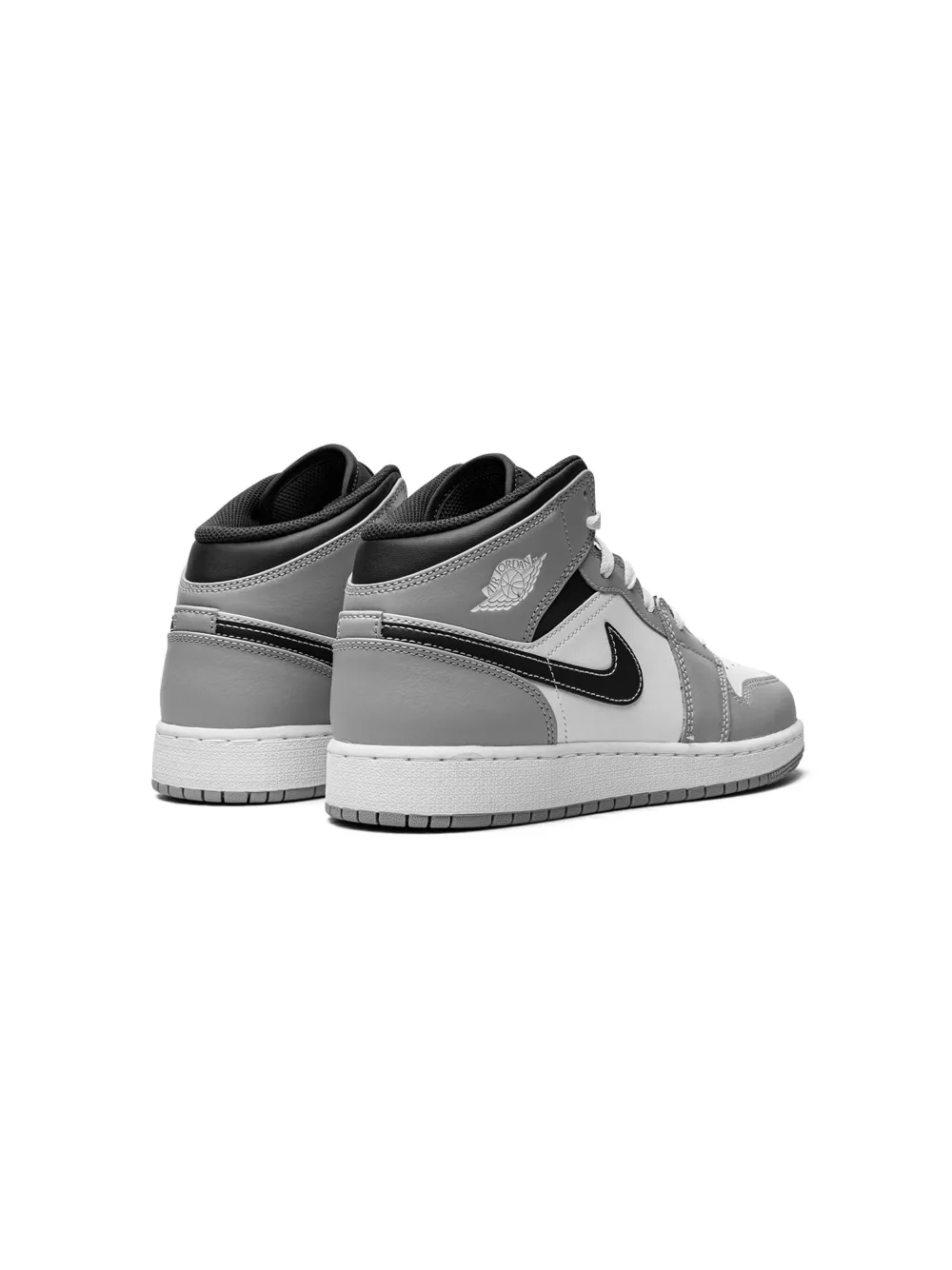 Shop Jordan 1 Mid "light Smoke Grey" Sneakers In White