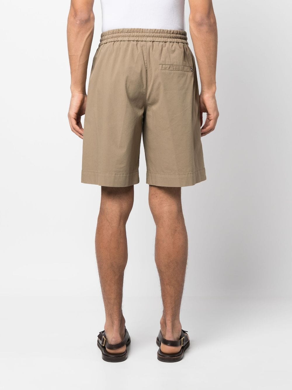 Shop Dondup Drawstring-waist Cotton Shorts In Neutrals