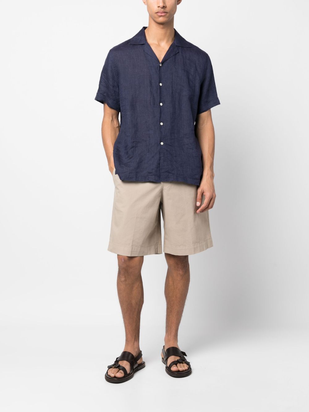 Shop Dondup Drawstring-waist Cotton Shorts In Neutrals