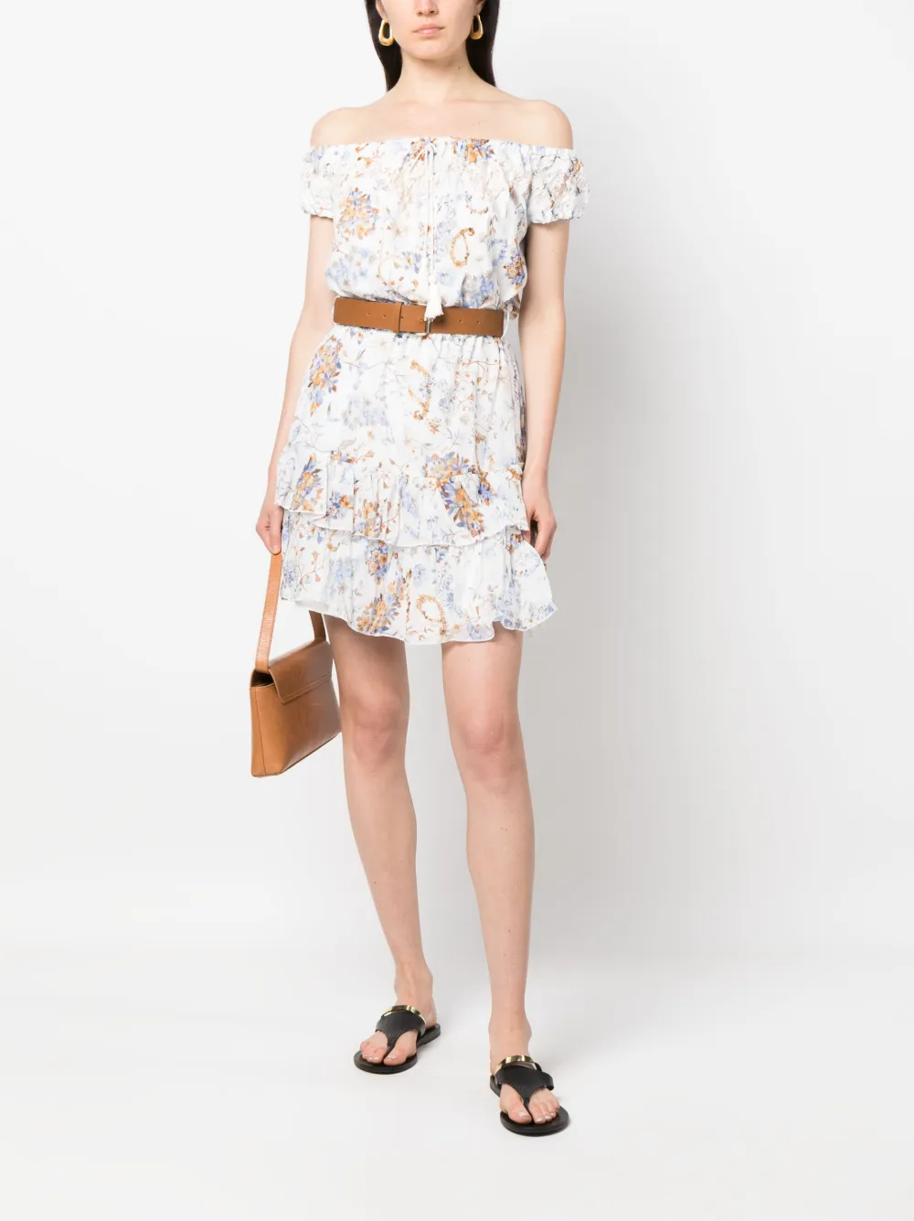 ERMANNO FIRENZE Jurk met bloemenprint - Wit