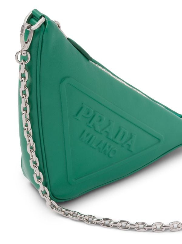 Prada - Women's Triangle Mini-Bag Shoulder Bag - Green - Leather