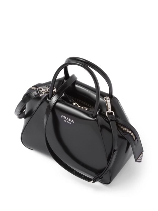 Prada Small Brushed Leather Supernova Handbag - Black