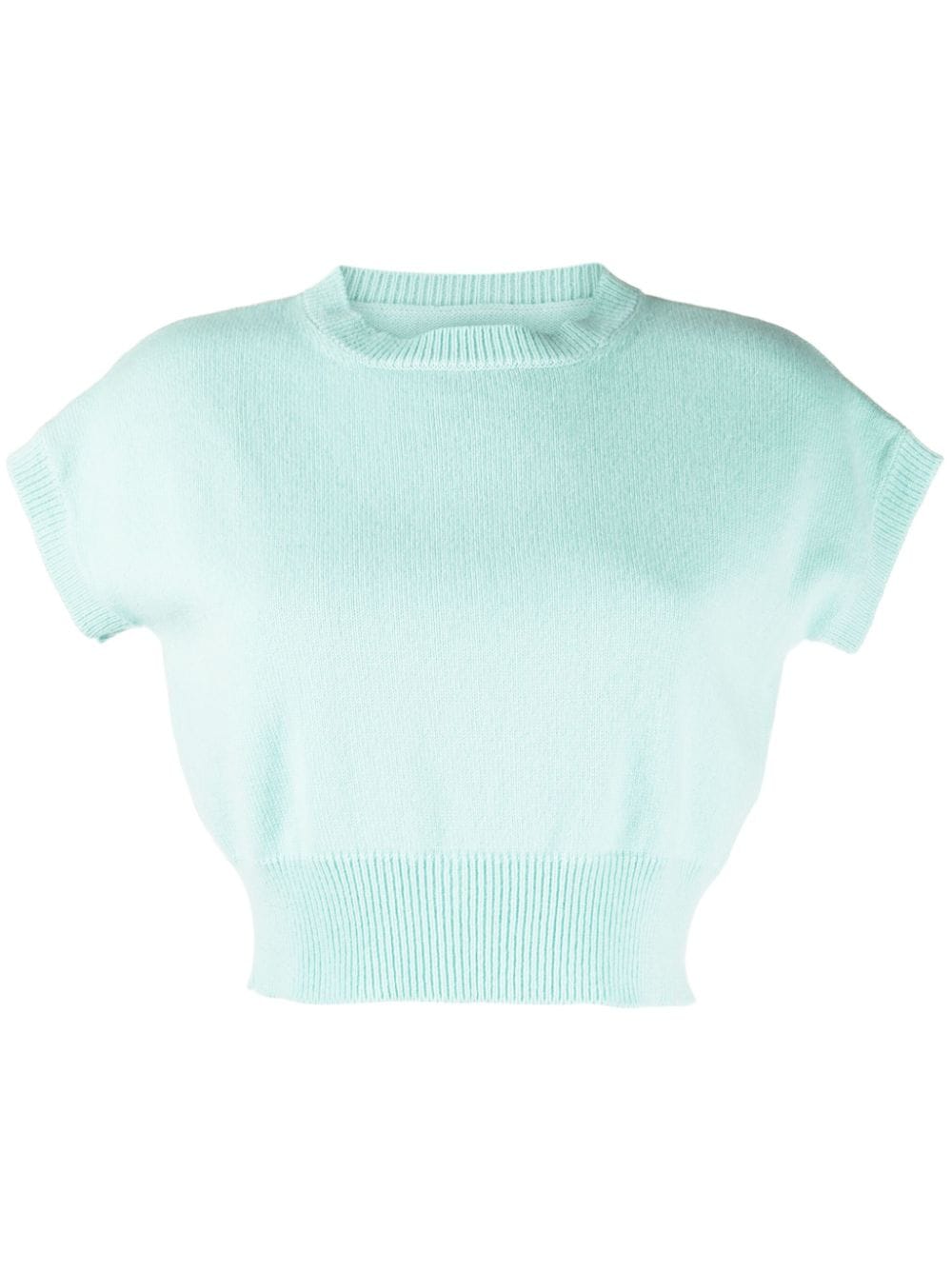 Teddy Cashmere Genova Cashmere Cropped Top In Blue