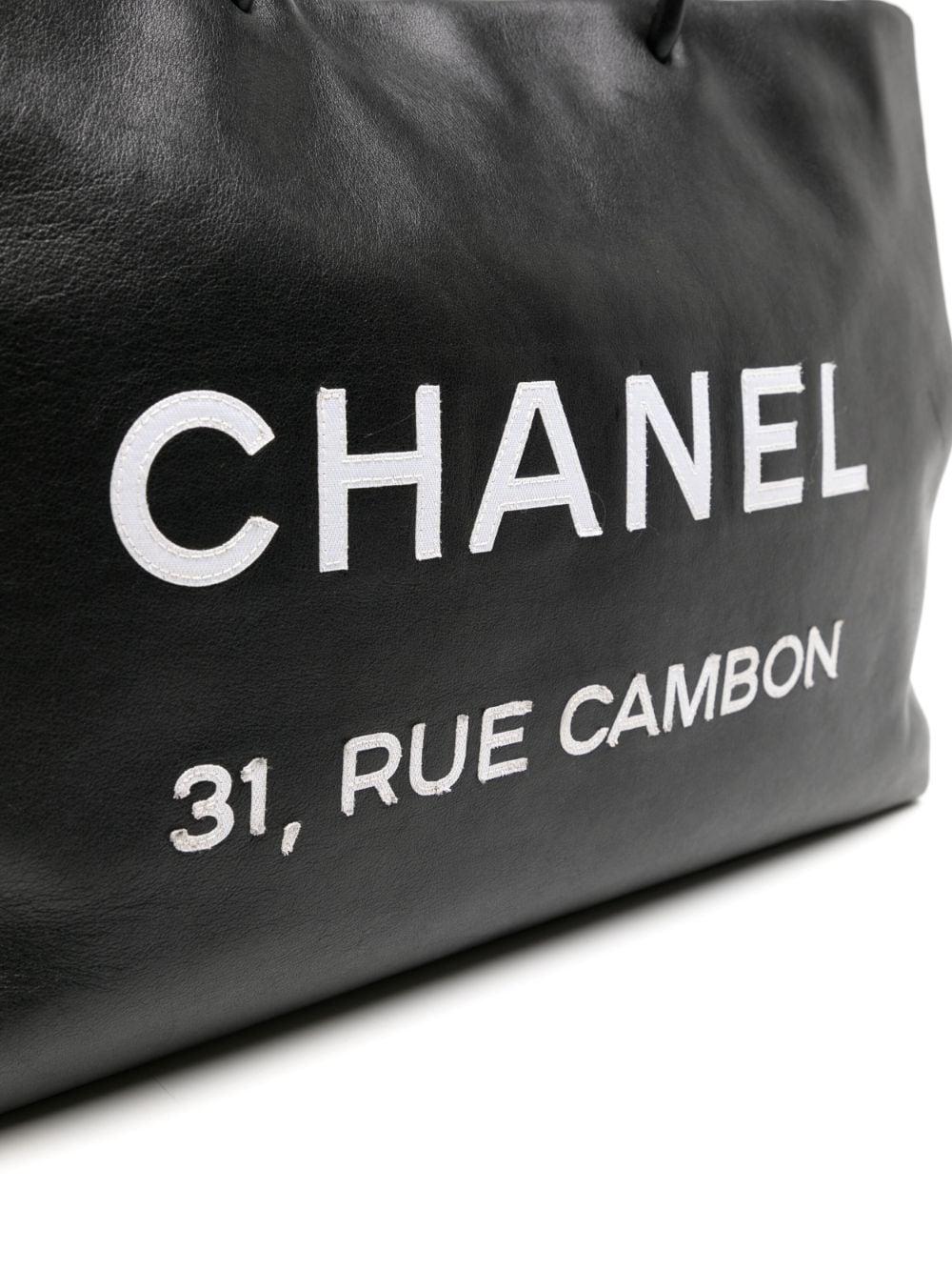 Small black leather '31 Rue Cambon' tote bag
