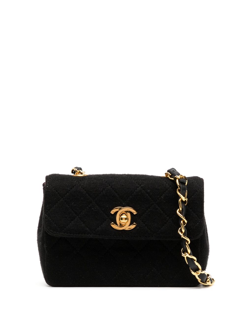 Pre Owned Chanel Cc Turn Lock Mini Bag In Black Modesens