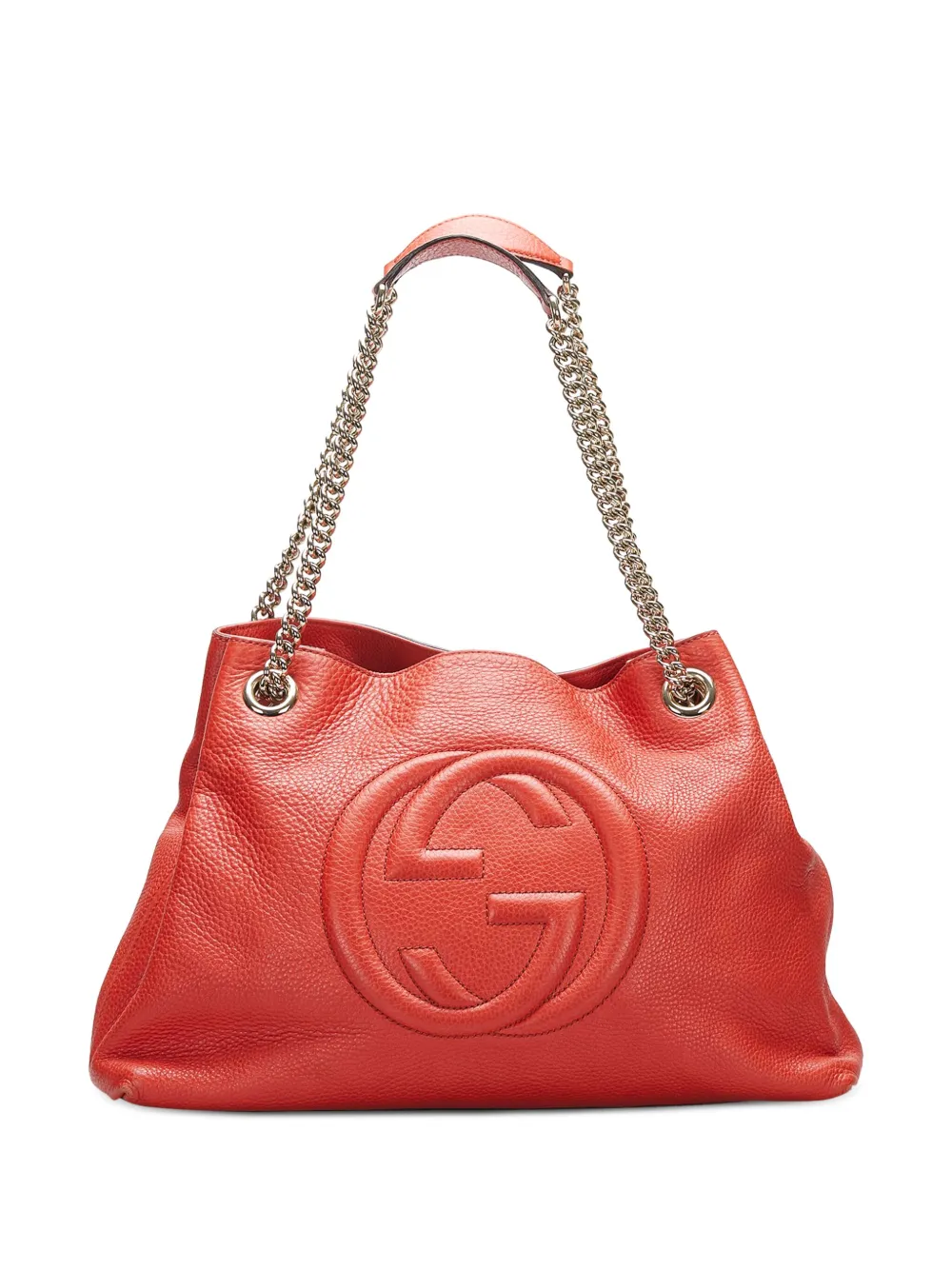 Pre-owned Gucci Soho Chain Tote Bag In Red