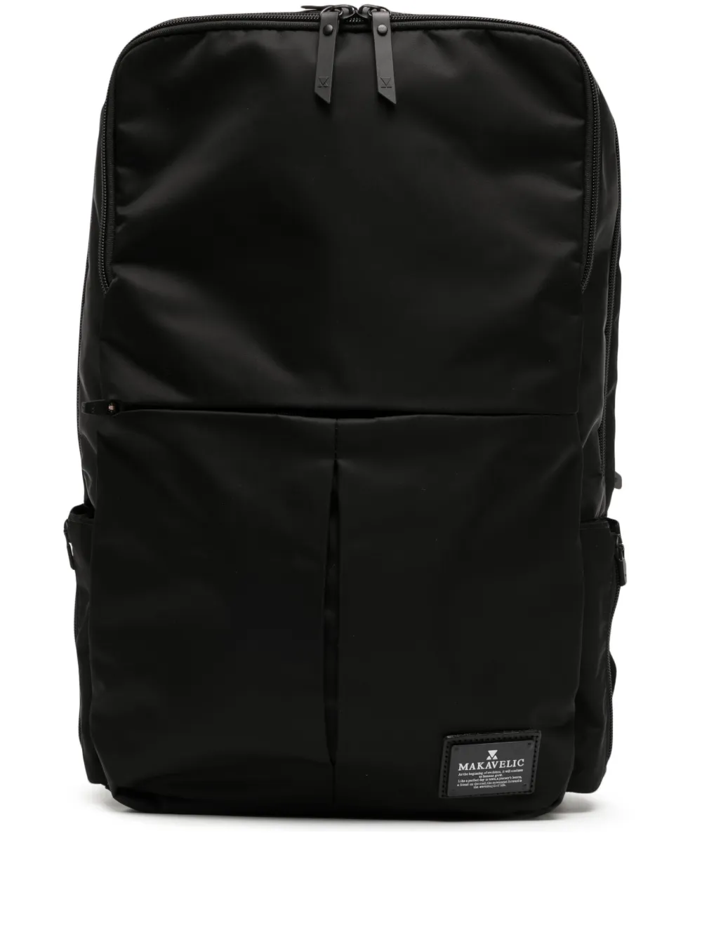 Makavelic Multiple Pockets Logo-patch Backpack In Black