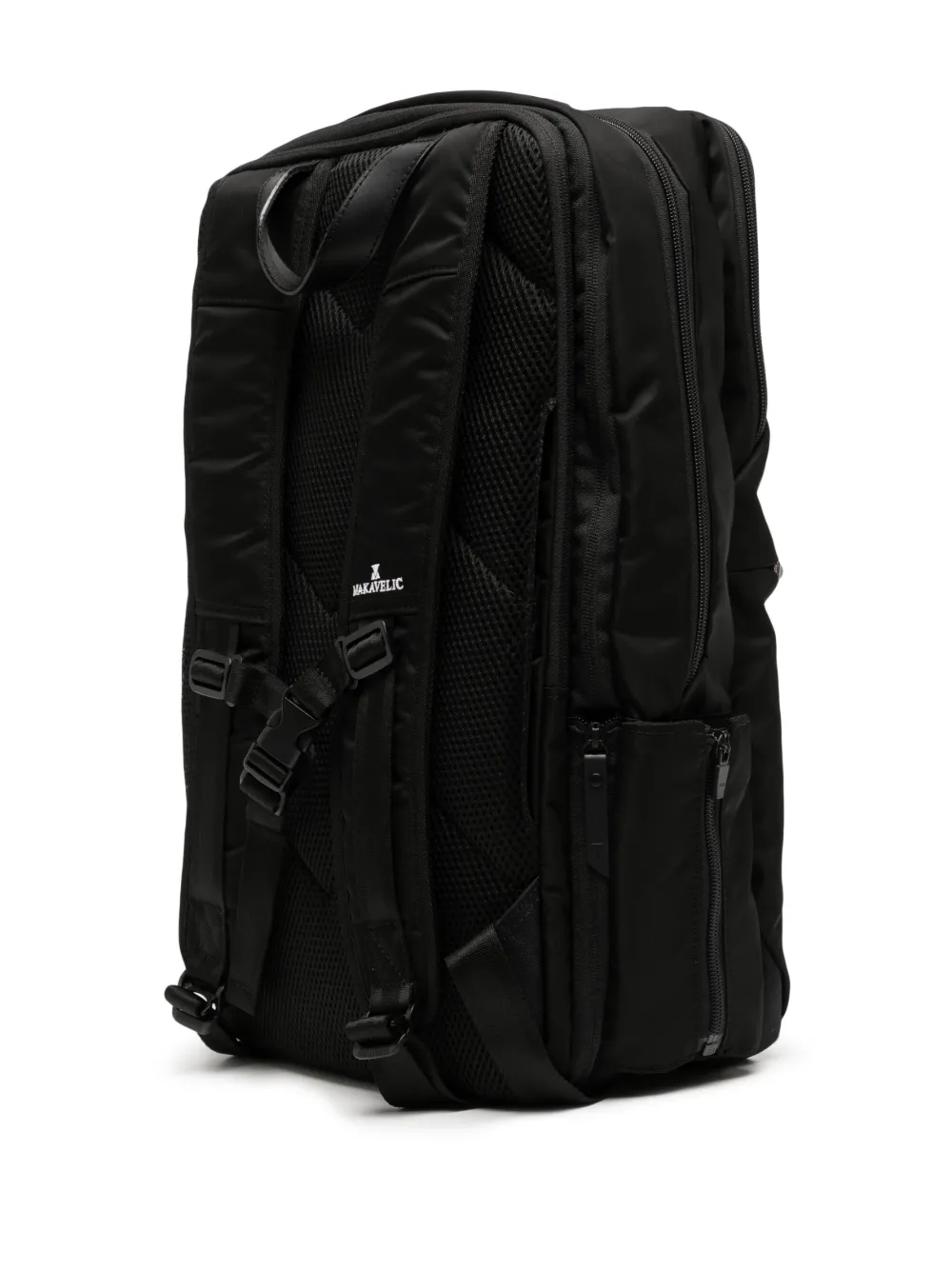 Makavelic Multiple Pockets Logo-patch Backpack In Black