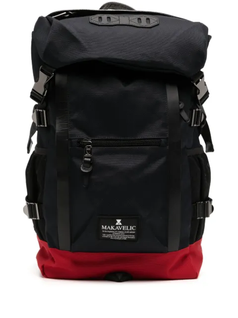 Makavelic contrasting-detail logo-patch backpack