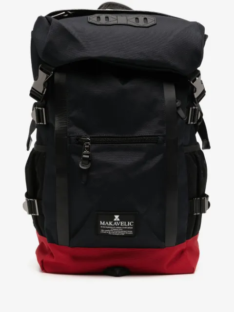 Makavelic contrasting-detail logo-patch backpack