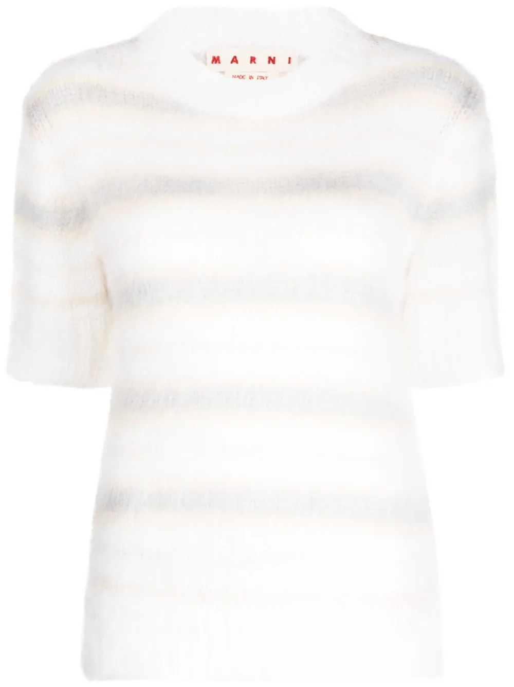 Shop Marni Brushed Mohair T-shirt In Weiss