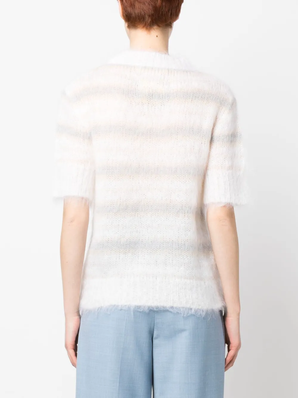 Shop Marni Brushed Mohair T-shirt In Weiss