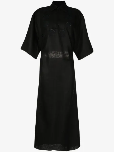 LITKOVSKA guipure-detailing linen dress