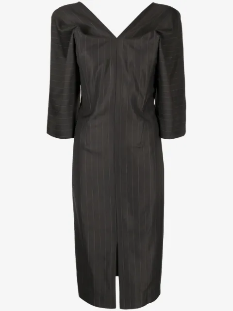 LITKOVSKA striped wool-silk dress