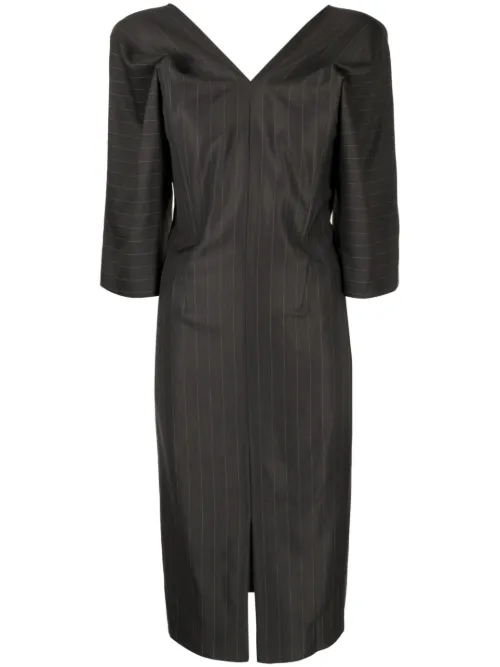 Robe mi-longue à rayures - LITKOVSKA - Modalova
