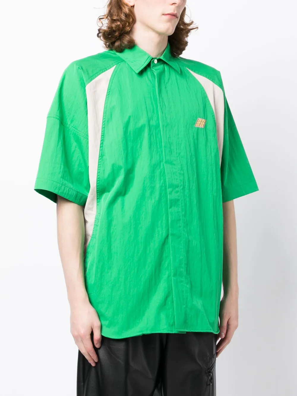 Ambush Oversized Cotton And Nylon Shirt In Green