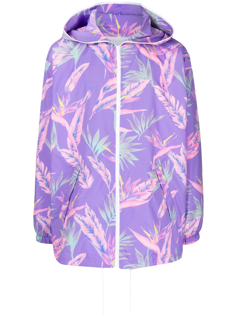 Fumito Ganryu Botanical-print Zipped Jacket In Violett