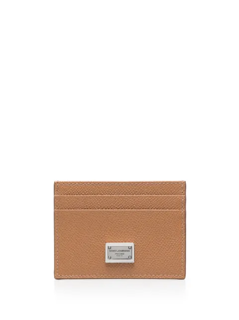 Dolce & Gabbana logo-plaque leather cardholder