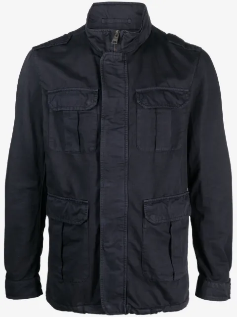 Herno cotton-linen blend military jacket