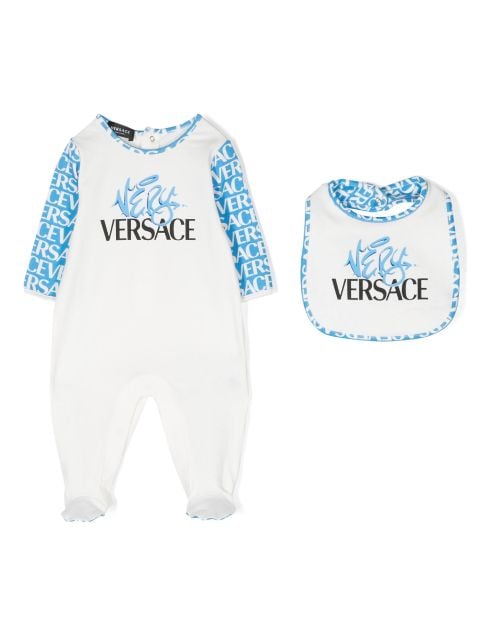 Versace Kids - logo-print two-piece babygrow set