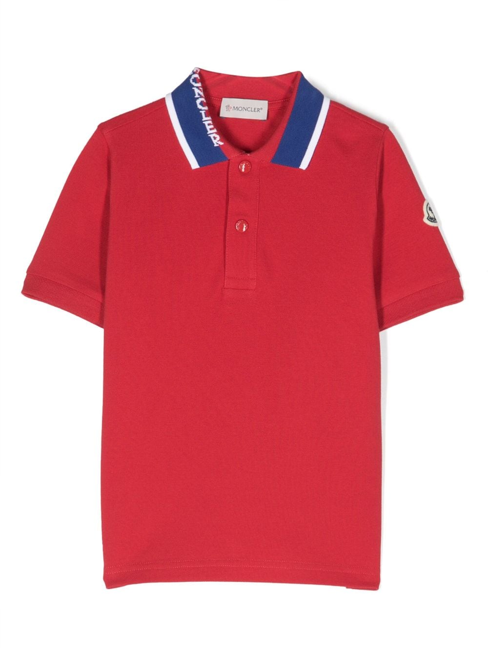 Moncler Enfant contrasting-collar polo shirt - Red