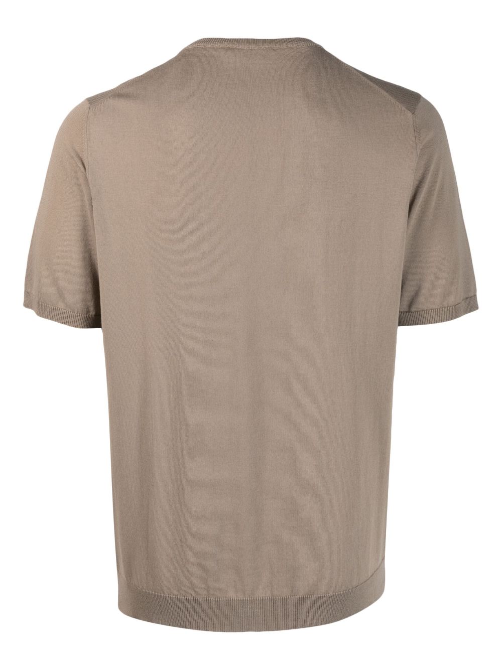Shop Roberto Collina Short-sleeve Ribbed Sweatshirt In Brown
