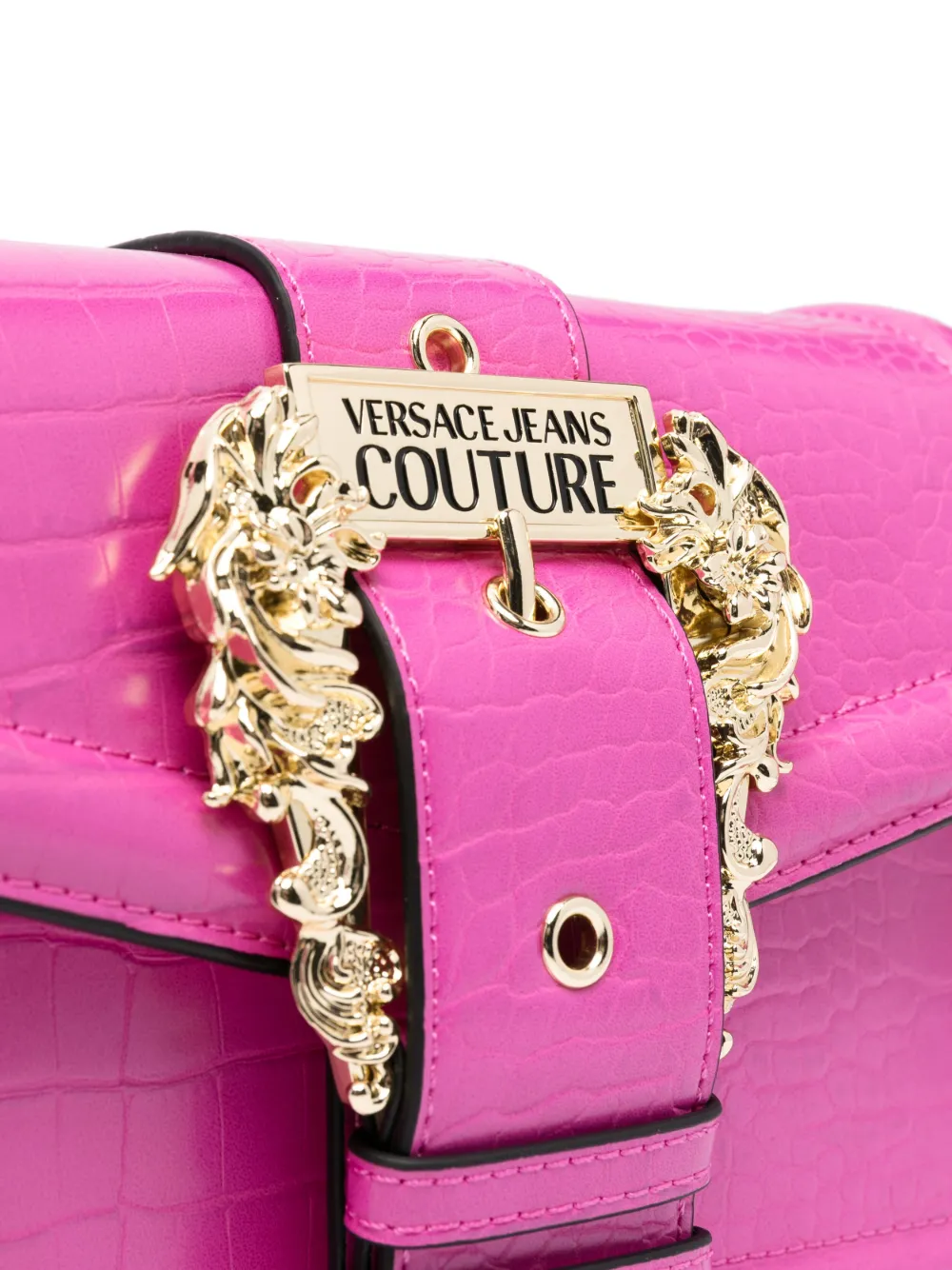 Versace Jeans Couture Embossed Crocodileeffect Crossbody Bag In Pink ModeSens