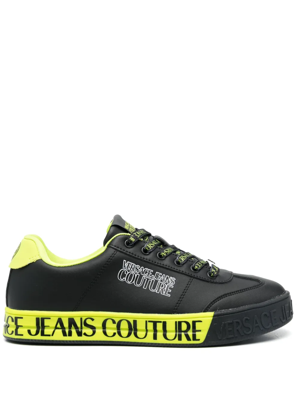 Versace Jeans Couture logo-embellished leather sneakers - Black