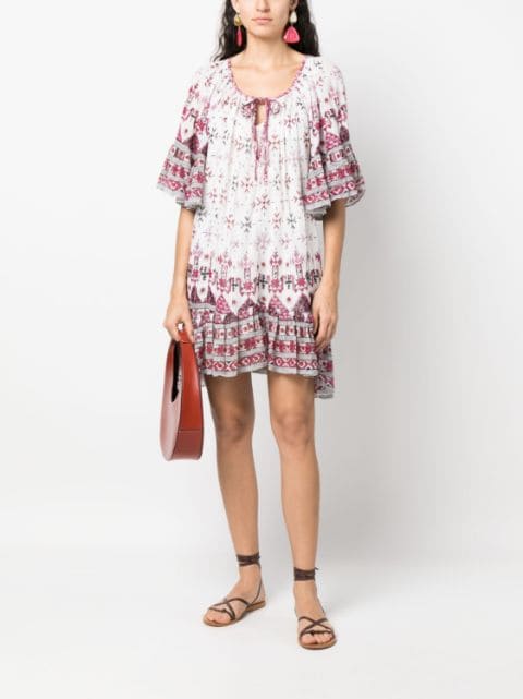 geometric-print short-sleeve dress