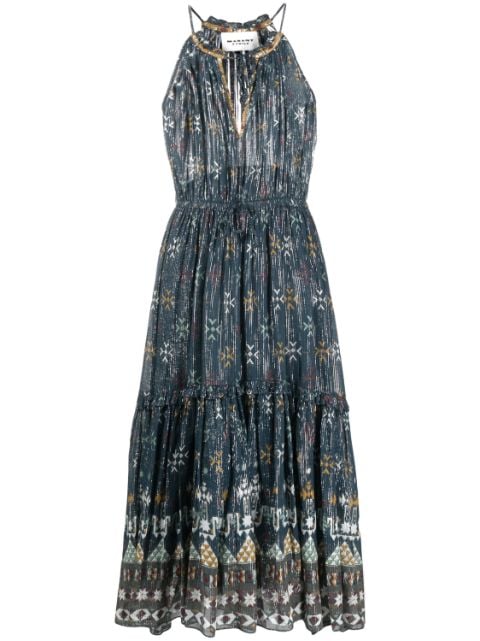 graphic-print halterneck midi dress