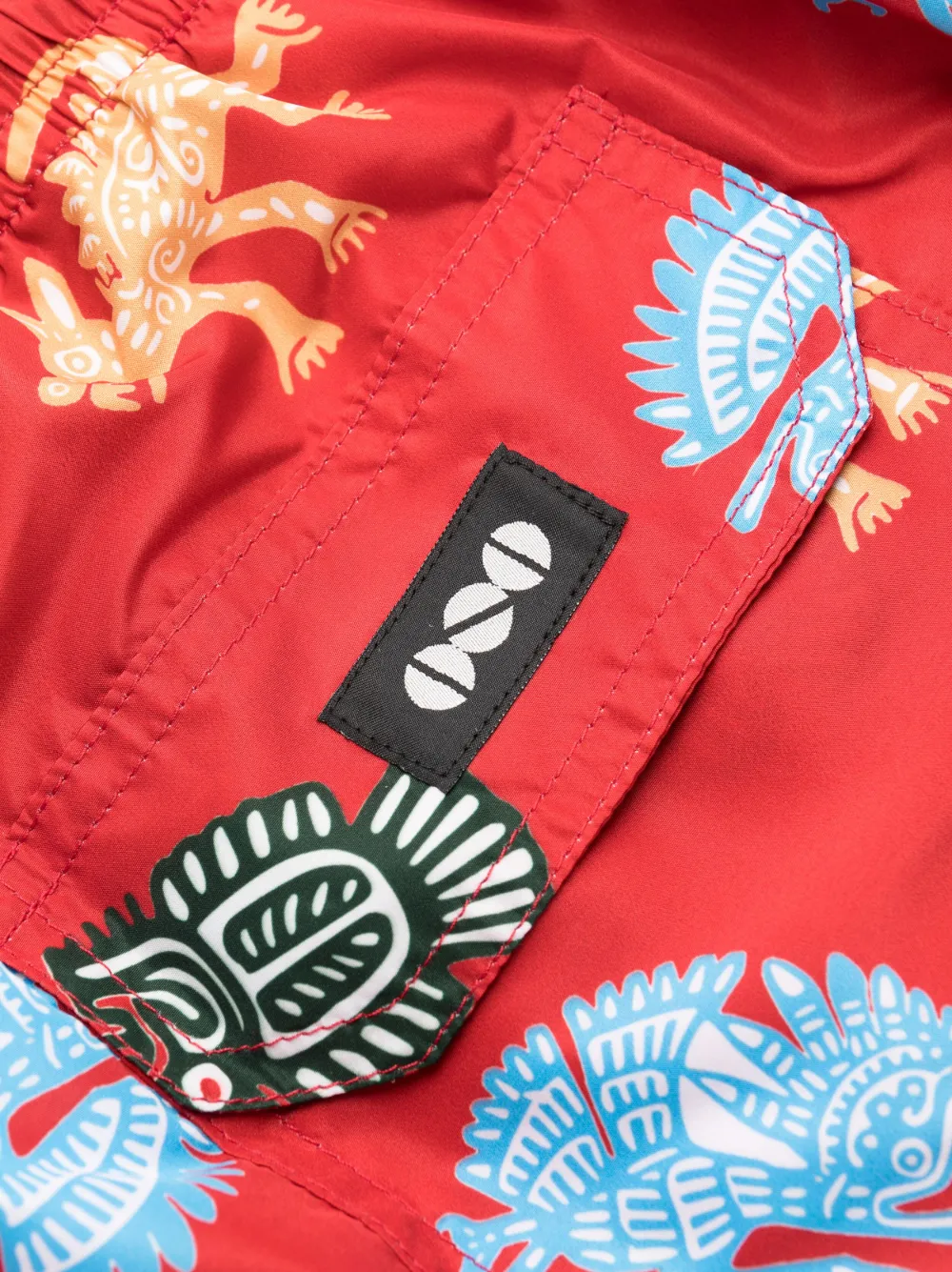 Nos Beachwear Graphic-print Swim Shorts In Red