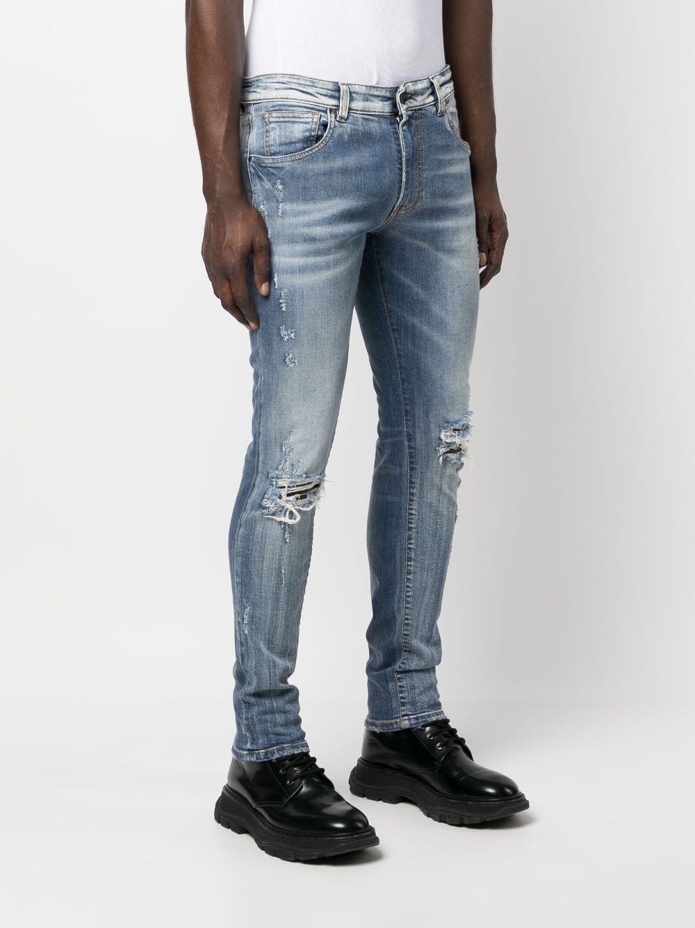 Shop Salvatore Santoro Low-rise Skinny Jeans In Blue