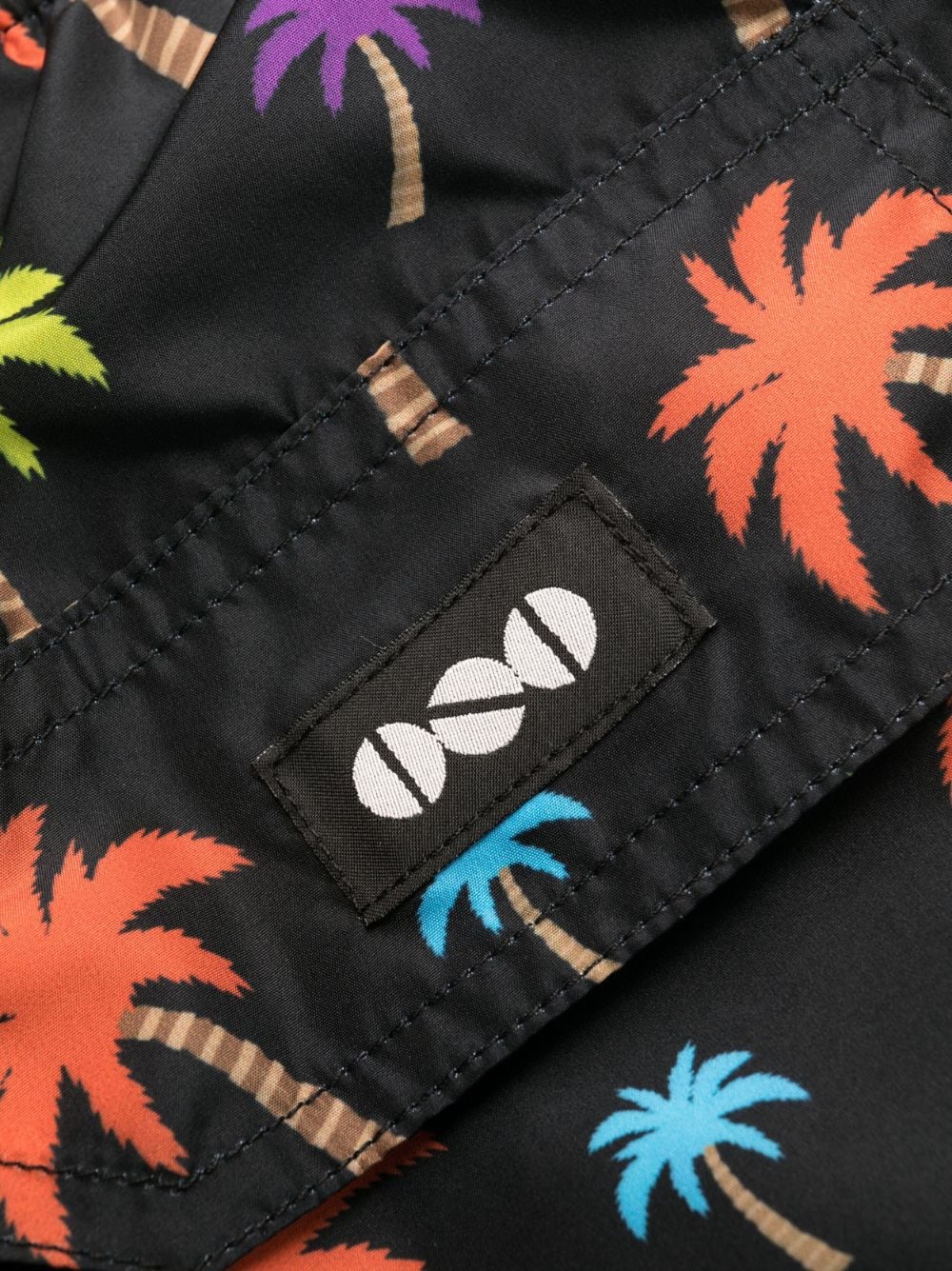 Nos Beachwear Palm-tree Print Swim Shorts In Black | ModeSens