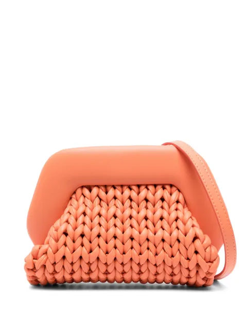 Themoirè cable knit leather satchel bag 