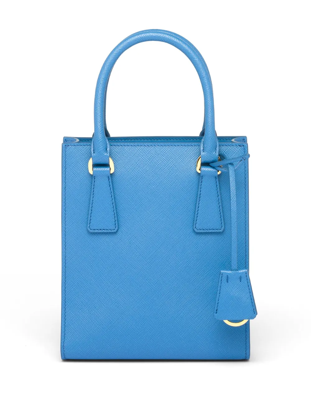 Prada triangle logo Saffiano leather Tote Bag Blue FARFETCH