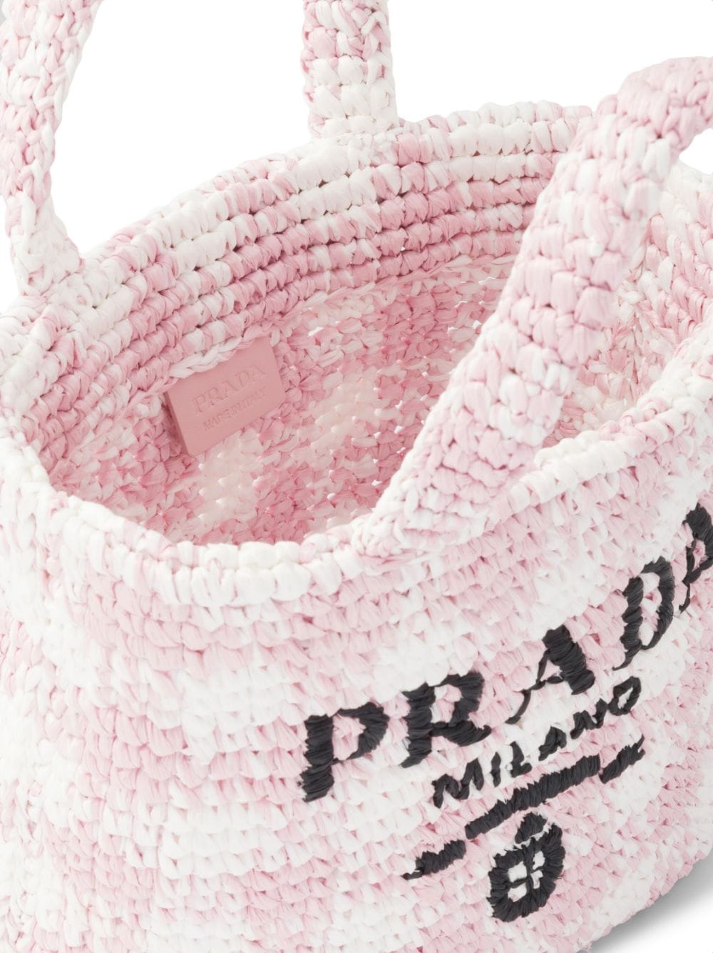 Prada logo-knit Gingham Tote Bag - Farfetch