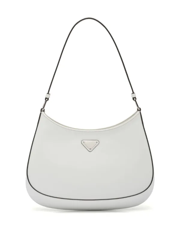 Cleo Small Leather Shoulder Bag in Black - Prada