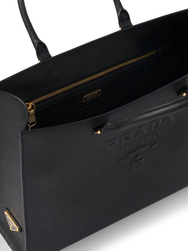 Prada Monochrome Medium Saffiano Bag in Black