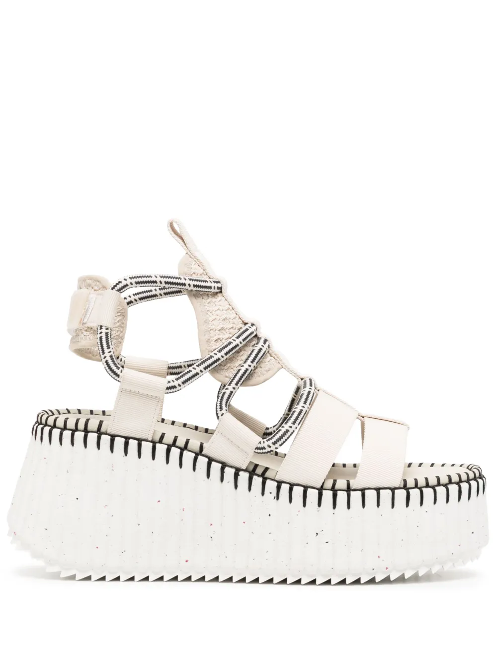 Chloé Nama Platform Fisherman Sandals In Weiss