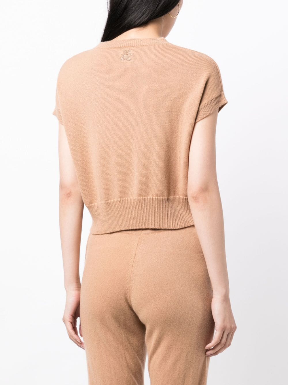 Shop Teddy Cashmere Genova Sleeveless Cropped Cashmere Jumper In Brown