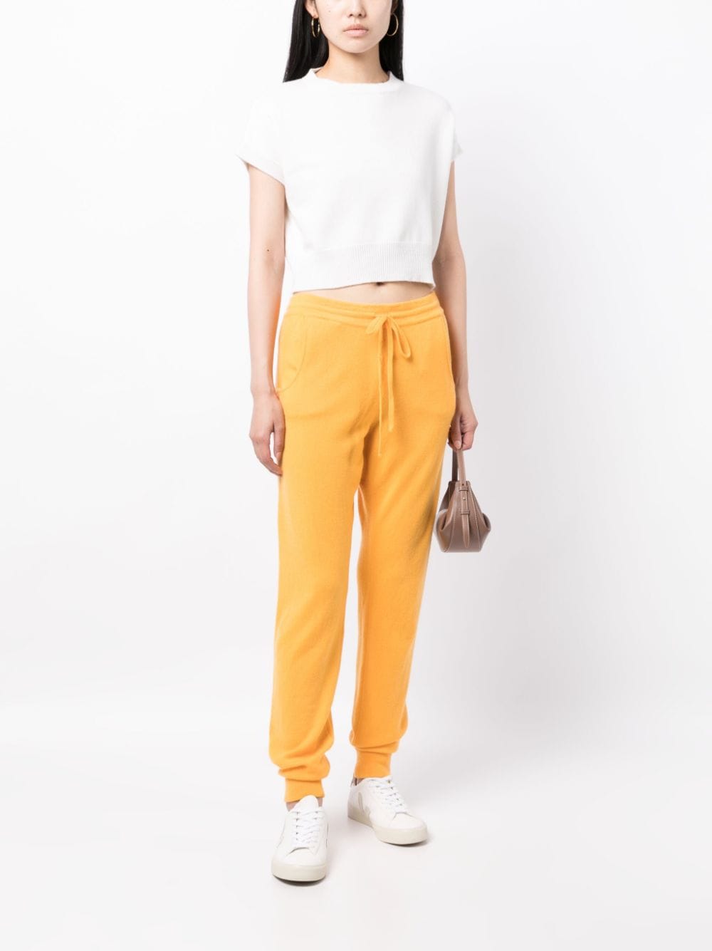 Shop Teddy Cashmere Milano Cashmere Track Pants In Orange
