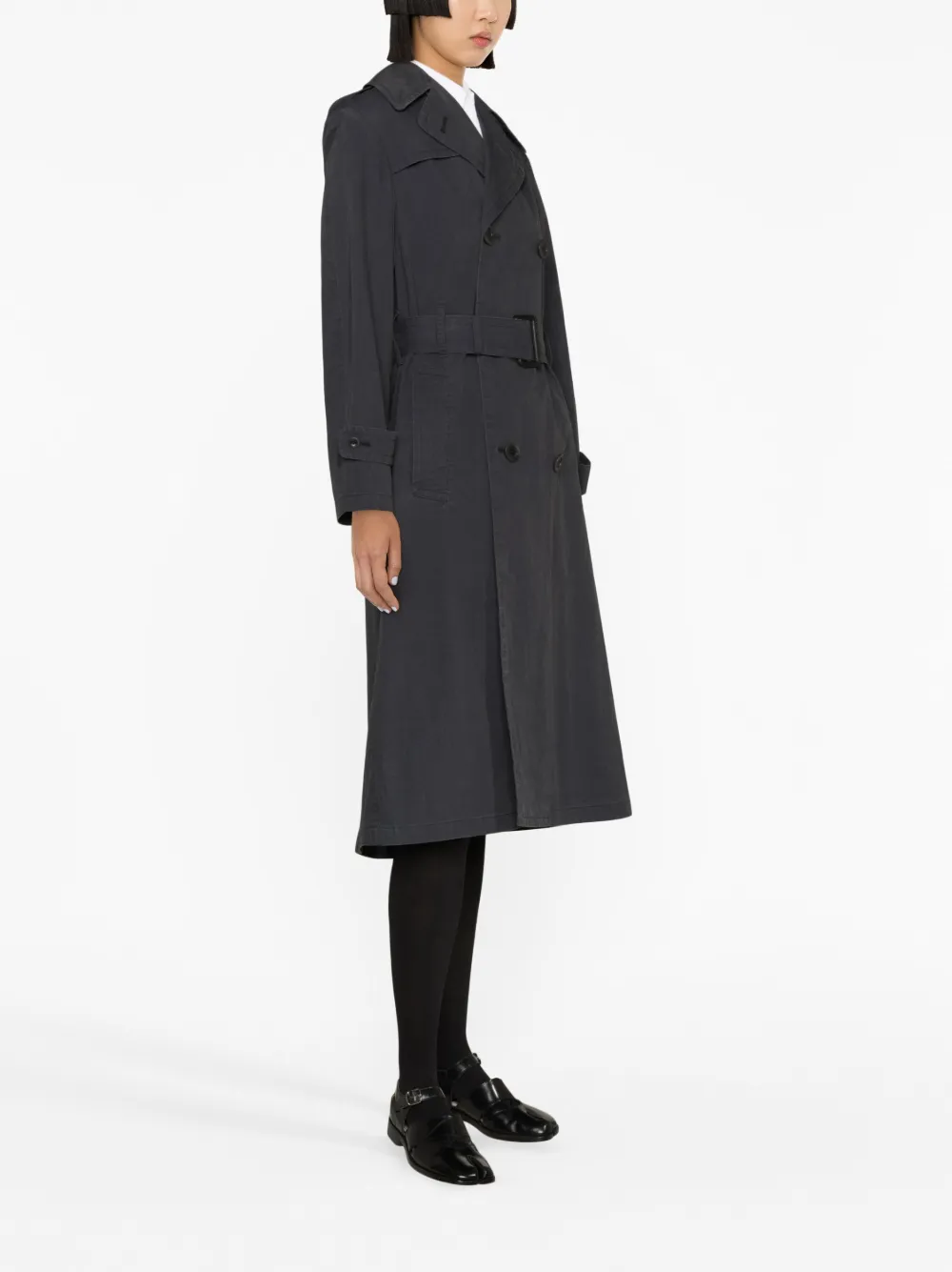 Maison Margiela Trenchcoat met dubbele rij knopen - Zwart