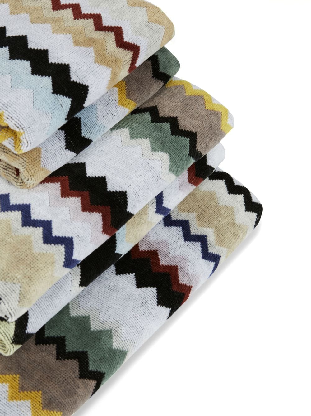 Shop Missoni Zigzag-pattern Bath Towels (set Of Five) In Multicolour