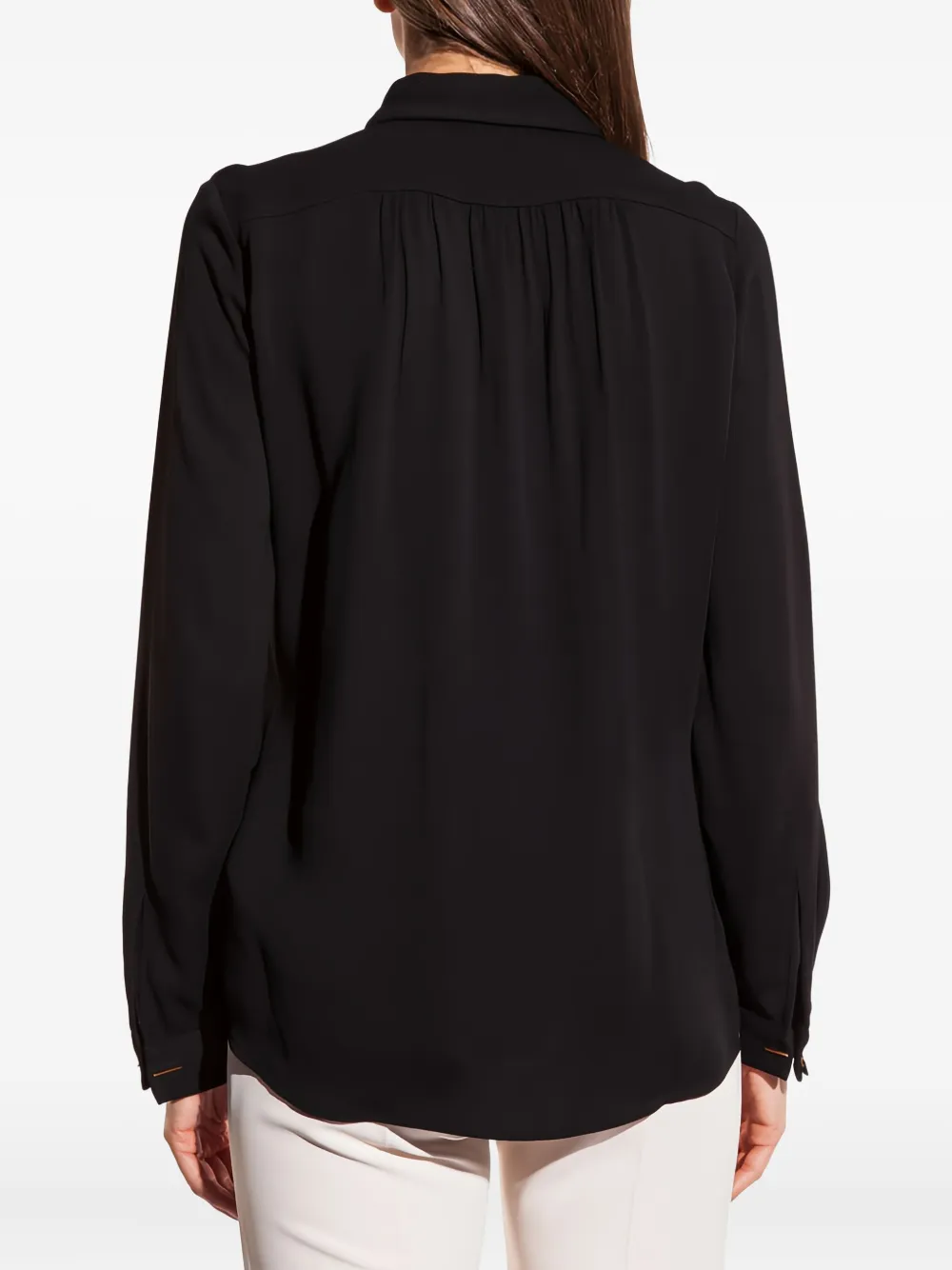 Elisabetta Franchi ruffled embroidered blouse - Zwart