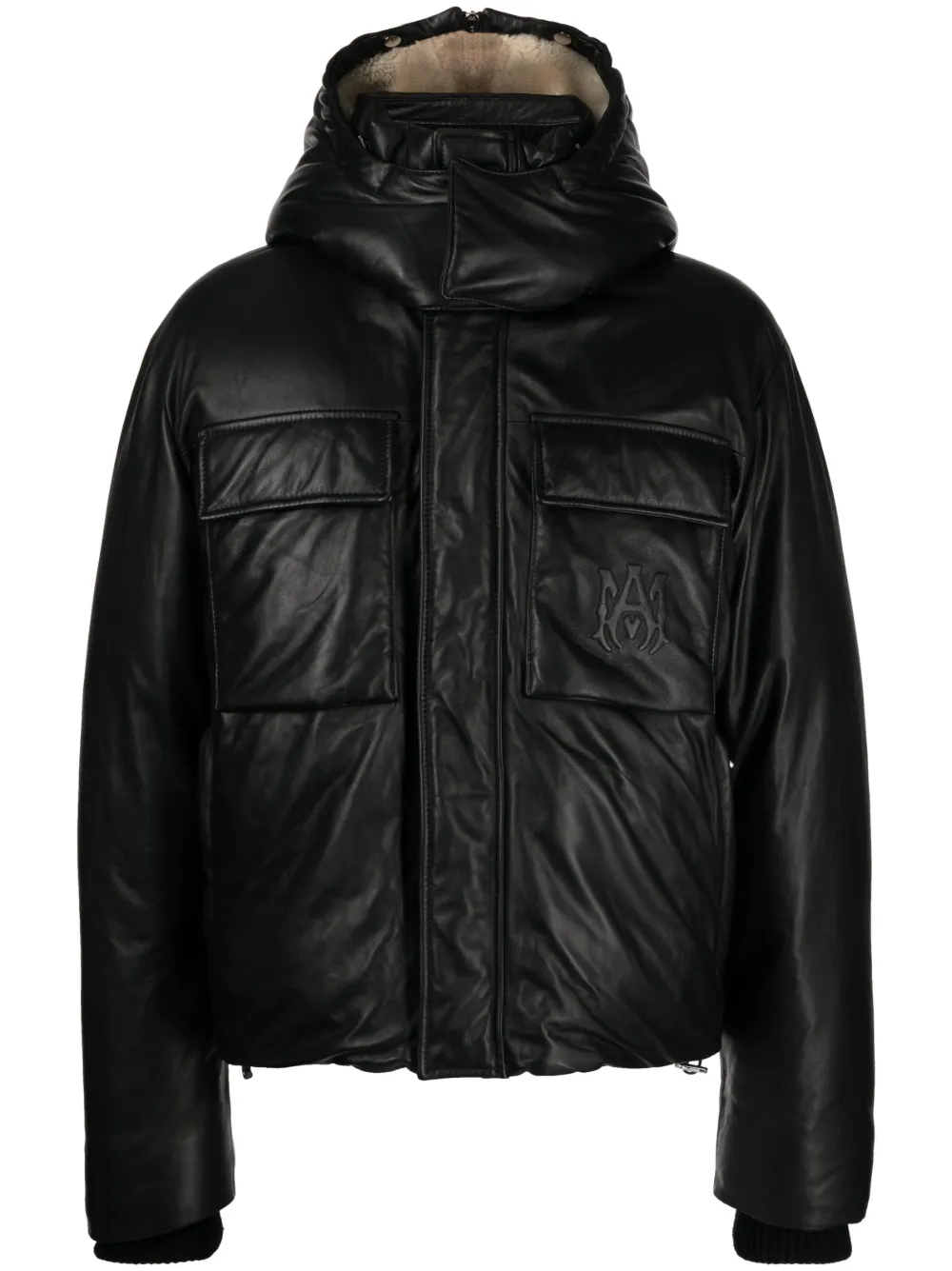 AMIRI leather puffer jacket | Black | Image 1